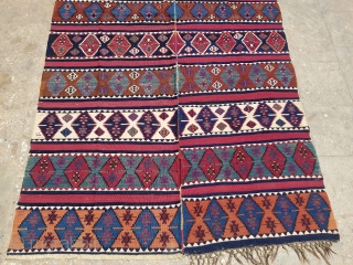 Beautiful Anatolian Kilim with great natural colors,good design abd condition.size 9'2×4'10".E.mail for more info and pics.                 