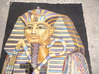 A beautiful old Kilim featuring "Pharaoh" Egyptian,Great artistic work,with beautiful colors scheme,fine weave and very good condition.Size 5*3 Approx.E.mail for more ifno and pics.         