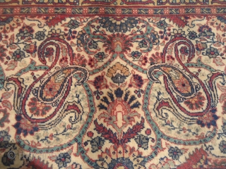 Persian Hanging rug or pushti with beautiful ivory ground,very good conditiom and design,great natural colors and fine weave.E.mail for more info and pics.          