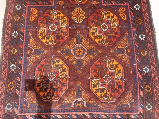 Beautiful Baluch Prayer Rug with nice design and colors,all original,soft shiny wool.Size 6'6"*2'6".E.mail for more info and pics.               