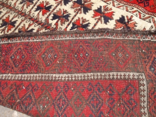 Ivory ground baluch prayer rug with great colors and nice design,all original without any work done.Size 4'4"*3ft.E.mail for more info and pics.           