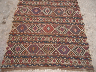 Beautiful Shirvan Kilim with good colors,all original just oxidation to black.Size 9'9"*5'4".E.mail for more info and pics.                