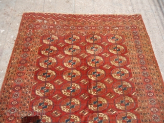 Tekke Rug with beautiful colors and desigen,good age and fine weave.As found,Size 7'9"*5'11".E.mail for more info and pics.               