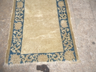 Chinese Rug with very early age,beautiful ivory ground.As found without any repair or work done.Size 4'10"*2'8".E.mail for more info and pics.            