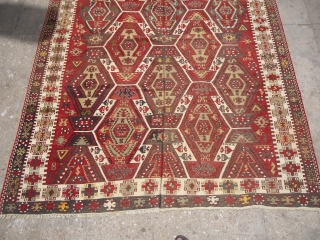 Large Anatolian Kilim with diamond pattern,two parts joint together,very nice condition and desigen,fine weave,nice colors.Size 11'6"*5'3".Ready for the display.E.mail for more info and pics.         