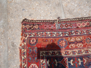 Early Afshar Bagface with besutiful colors and border,fine weave and good age,As found.Size 2'8"*1'8".E.mail for more info.                