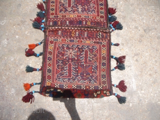 Luri Bakhtiyari saddlebag,original stripe kilim backing,all natural colors,fine weave,excellent condition,very nice design,sides ends are all original.Size 3'3"*1'7".E.mail for more info and pics.           