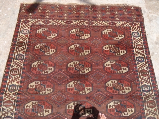 Early rug with good age colors and beautiful border,old repairs done.Size 9'3"*5'7".E.mail for more info and pics.                