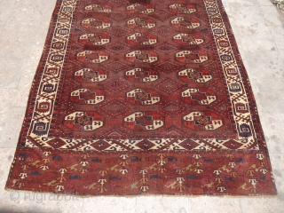 Early rug with good age colors and beautiful border,old repairs done.Size 9'3"*5'7".E.mail for more info and pics.                