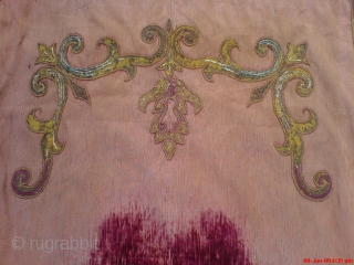 Church Chausuble Textile,On velvet textile with silk and pure metal threads work,very good age.                   