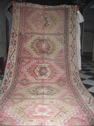 Anatolian Kilim,good condition, circa 1910 synthetic colours.Size 10*5ft.                         