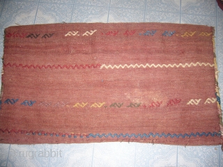Turkmon Bag with original back,excllent condition soft full pile,vegetable dyes.Size 2*1ft.                      