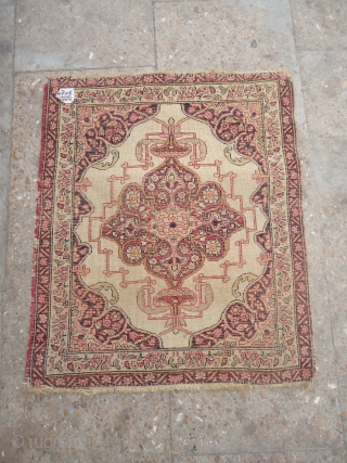 Kerman Pushti with beautiful colors and desigen,fine weave,good age,without any repairs.E.mail for more info and pics.                 