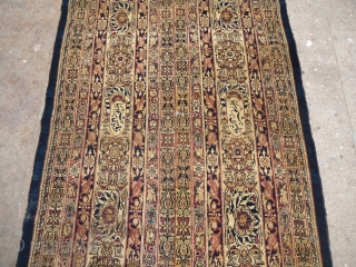 Lavar Kirman Large carpet Fragment,beautiful all good colors,very fine weave and  good age,very nice desigen,Two inscriptions pannels,Size 12'9"*4'.E.mail for more info and pics         