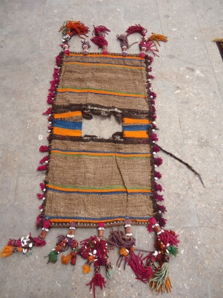 Beautiful complete flatwoven Khorjin,all original tasseles and back,very nice colors and desigen,very good condition.Size 3'9"*1'11".E.mail for more info and pics.             