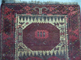 Rare small Beshir Prayer rug,might be a child prayer rug,with unusual motifs,all original without any work done,Size 3'2"*2'6".Handwashed ready for display.            