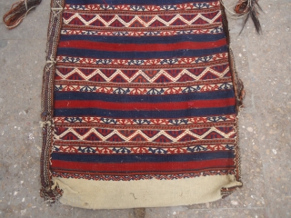 Anatolian Flatwoven Grain bag with nice natural colors and original Kilim backing,good condition age and design.E.mail for more info and pics.            