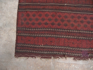 Antique Baluch Kilim Flatweave,nice colors and desigen,good age,As found wihtout any work or repair done.Size 7*5'4".E.mail for more info and pics.            