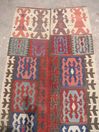 Colorfull Anatolian Kilim fragment with very fine weave and all natural colors.E.mail for more info and pics.                