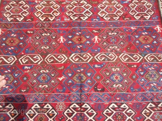 Anatolian Kurdish Kilim,very beautiful colors and desigen.Very nice motifs of mens and animals,all good colors,fine weave and without any work done.As found.E.mail for more info and pics.      