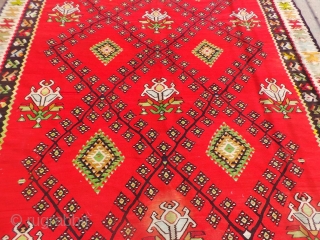 Saroky Pirot Kilim La rage size beautiful colors and excellent condition.Size 10'8"*8'10".E.mail for more info and pics.                