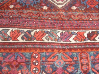 Kurd Chuval rare piece,19th cen,supereb colours and desigen,full soft pile,excellent colours and condition only one small old repair shown in pic 4,Hand washed clean and ready for display,Size 3'8"*3ft.    