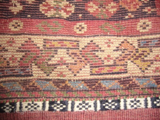 Supereb Qashqai Complete Khorjin pair with back kilim,very fine weave,good condition and dyes.Hand washed and ready for the display.Size 4'2"*2'2".E.mail for more info and pics.        