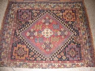 Supereb Qashqai Complete Khorjin pair with back kilim,very fine weave,good condition and dyes.Hand washed and ready for the display.Size 4'2"*2'2".E.mail for more info and pics.        