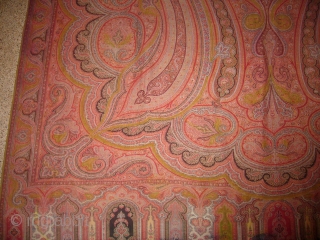 Very old and fine French Kashmir Paisely Shawl,good colours,very large size,excellent condition.E.mail for more info                  