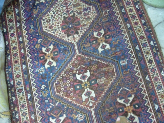 Supereb Khamseh or Qashqai Runner with electric blue ground,with nice colours,condition and desigen,all original without any work done,Handwashed ready for use,E.mail for more info.         