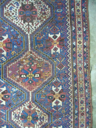 Supereb Khamseh or Qashqai Runner with electric blue ground,with nice colours,condition and desigen,all original without any work done,Handwashed ready for use,E.mail for more info.         