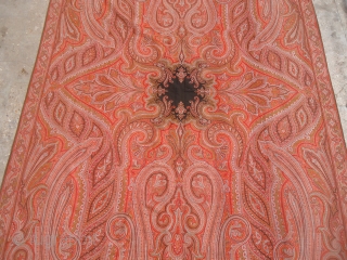 Large Kashmiri shawl with beautiful design and colors.E.mail for more info and pics.                    