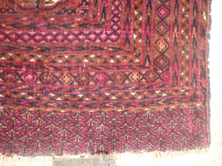 Turkmon Rug with beautiful colors and desigen,fine weave,As found.E.mail for more info and pics.                   