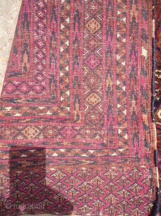 Turkmon Rug with beautiful colors and desigen,fine weave,As found.E.mail for more info and pics.                   