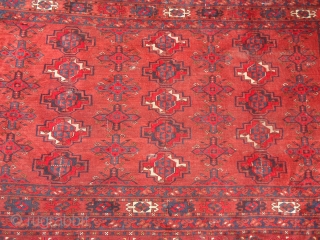 Tekke Chuval with small guls,extra fine weave,good colors,As found,nice design and good age.Size 5'1"*3'2".E.mail for more info and pics.              
