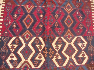 Aksaray Kilim with great natural colors and early age,very nice design,fine weave and all natural colors,As fond without any repair or work done.Size 9'5"*5'2".E.mail for more info and pics.    