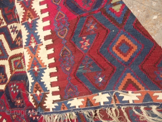 Aksaray Kilim with great natural colors and early age,very nice design,fine weave and all natural colors,As fond without any repair or work done.Size 9'5"*5'2".E.mail for more info and pics.    