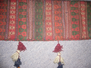 Long Supereb Sistan Baluch Tent Band or trapping,with original beads and ornament,very fine weave,nice colours,salt bag desigen.                
