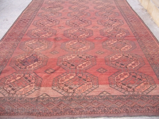 Antique Ersari,good condition,nice colours and a very shiny soft wool,both sides ends with little kilim,very fine weave,two old repairs done otherwise all good,Cicra 1900.Size 8*11ft.Hand washed and ready for use.   