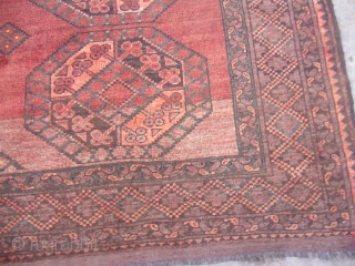 Antique Ersari,good condition,nice colours and a very shiny soft wool,both sides ends with little kilim,very fine weave,two old repairs done otherwise all good,Cicra 1900.Size 8*11ft.Hand washed and ready for use.   