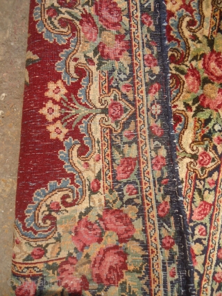 Kirman Rug with beautiful design and great natural colors,fine weave,all original without any repair or work done.Soft shiny wool.E.mail for more info and pics.         