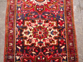 Beautiful Heriz Small Rug with beautiful colors and design,excellent condition full pilfe.Size  5'8"*2'10".E.mail for more info and pics.              