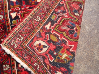 Beautiful Heriz Small Rug with beautiful colors and design,excellent condition full pilfe.Size  5'8"*2'10".E.mail for more info and pics.              