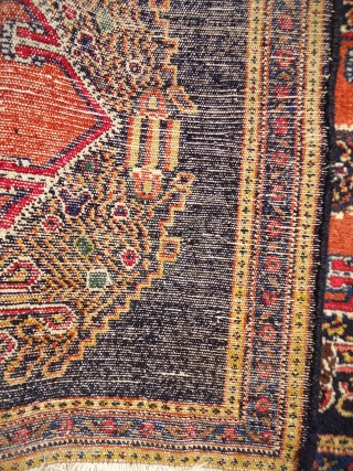 Senneh Pushti with great colors and fine weave,beautiful desigen,with animals,fine weave,good pile,without any work done,Size 3*1'11".E.mail for more info and pics.            