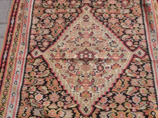 Senneh Kilim with good colors design and condition,fine weave,all good colors,E.mail for more info and pics,                 