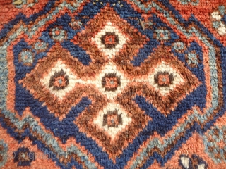 Qashqai or Shiraz seating rug with full pile and natural colors,very good condition,all original.Size 4'2"*2'".E.mail for more info and pics.             