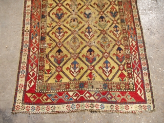 Beautiful Yellow Ground Dagestan Prayer Rug with all natural colors,good age and beautiful design,very nicely drwan Mehrab,As found without any repair or work done.Size 5'6"*3'4".E.mail for more info and pics.   