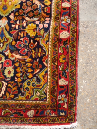 Sarouk Mat with great colors and shiny wool,good condition,unusual size.Fine weave.Size 4'2"*2'1".E.mail for more info.                  