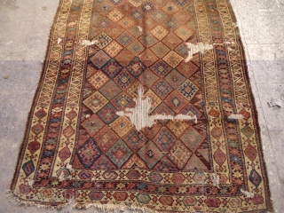 Large Jaf Rug fragment nice colors and as found condition,early age, without any repair or work done.8'6"*5 Approx.E.mail for more info and pics.          