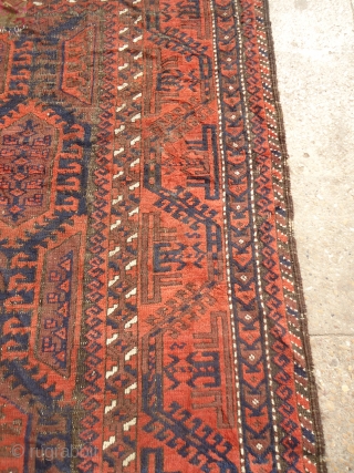 Baluch Early Rug with great natural colors,early age and beautiful desigen,both ends with original Kilim,as found 3 old repairs done.Size 8'5"*4'8".E.mail for more info and pics.       